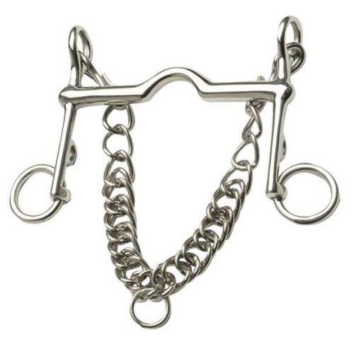 Smith-Worthington Low Port Curb Show Horse Bit - Stainless Steel Weymouth - Saddleseat